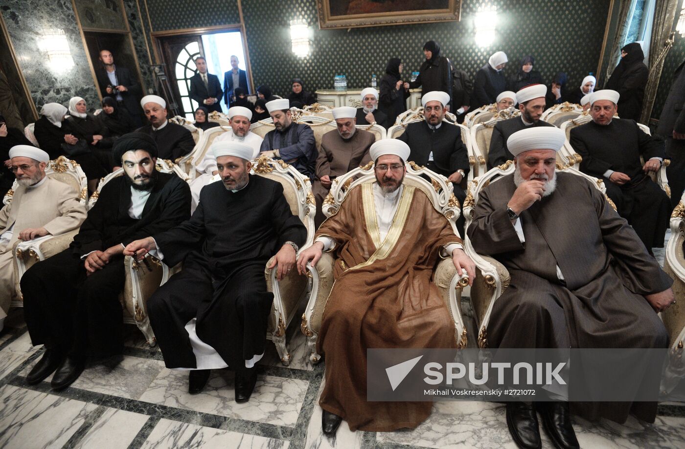 Meeting with representatives of Islamic clergy at Russian embassy in Syria