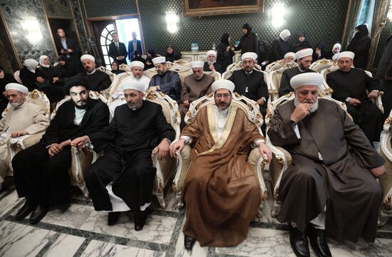 Meeting with representatives of Islamic clergy at Russian embassy in Syria