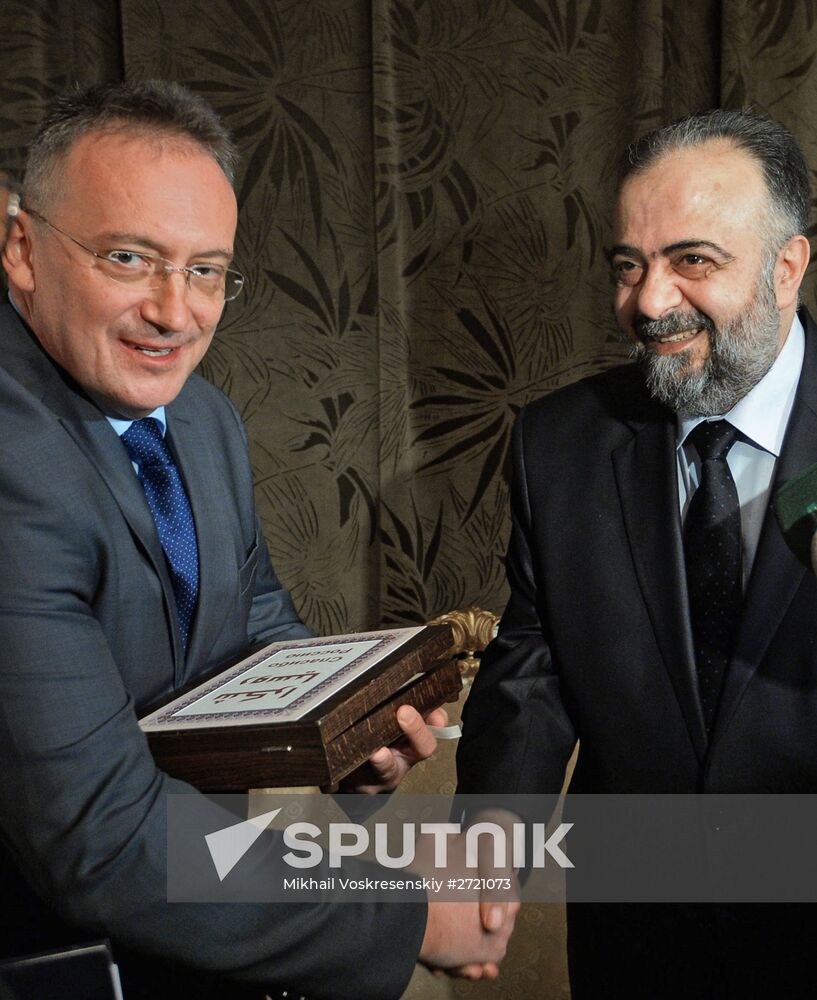 Meeting with representatives of Islamic clergy at Russian embassy in Syria