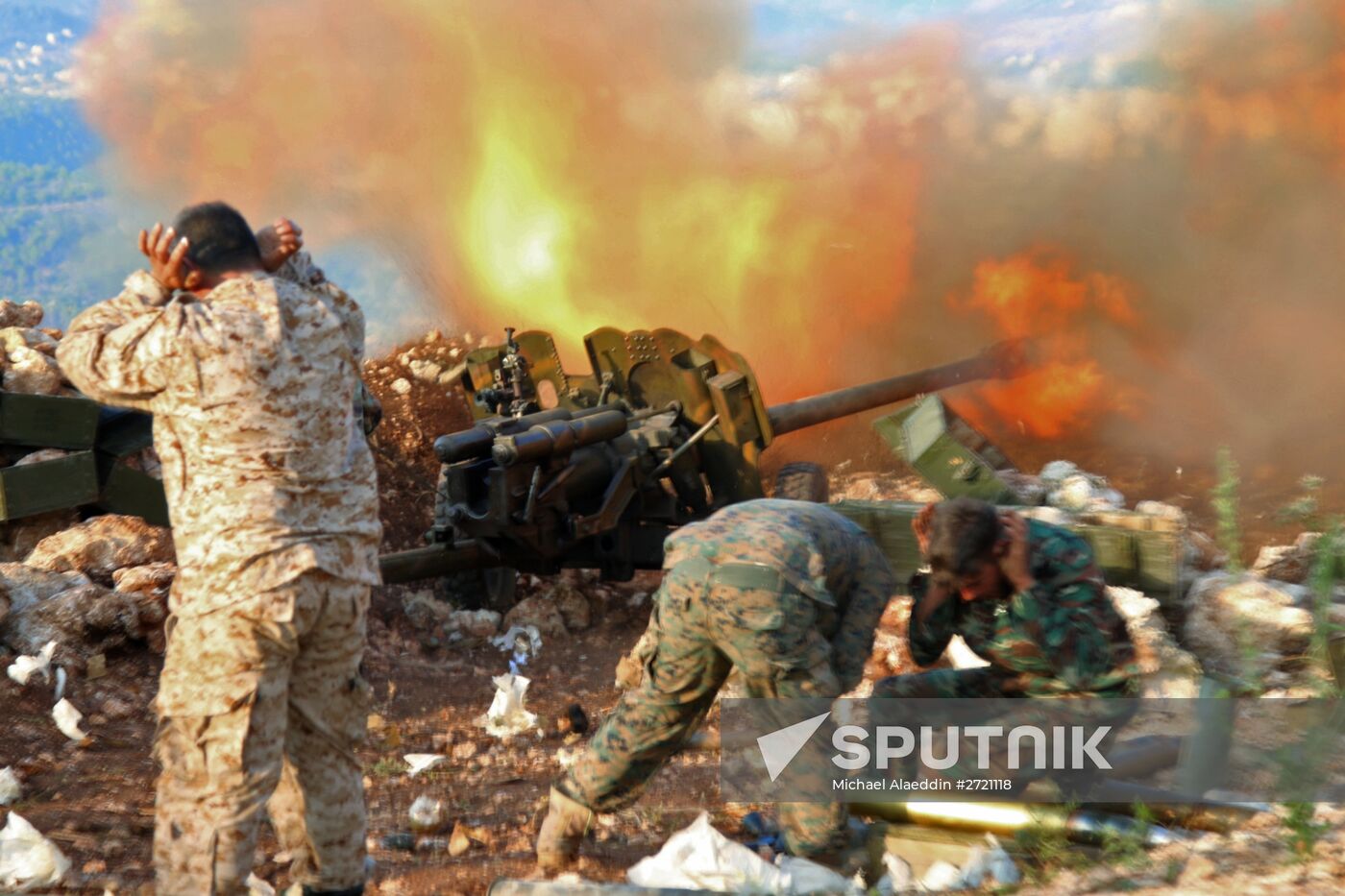 Syrian army at village of Salma and city of Zabadani