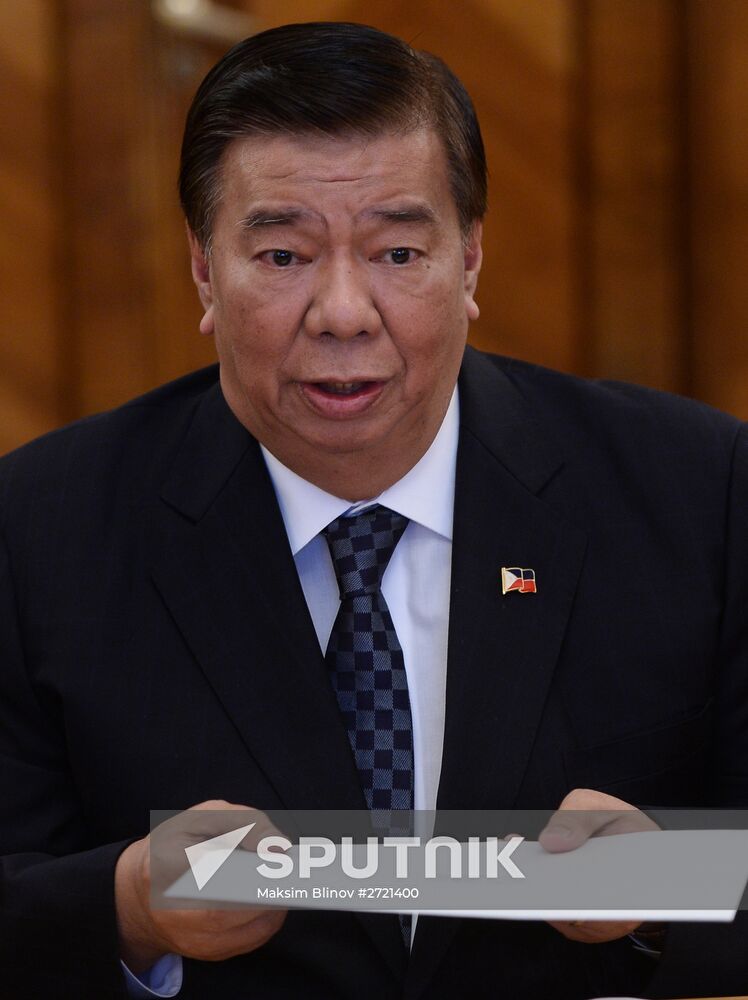 Russian Foreign Minister Sergey Lavrov meets with Philippines Senate President Franklin Drilon