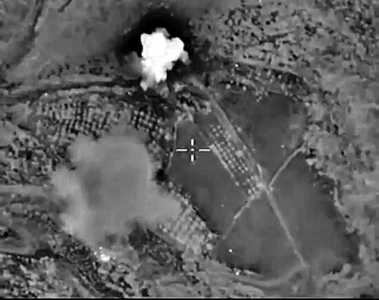 Russian military space forces strike ISIS targets in Syria
