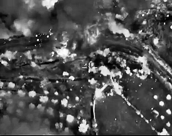 Russian military space forces strike ISIS targets in Syria