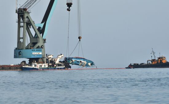 Lifting of capsized passenger boat Ivolga