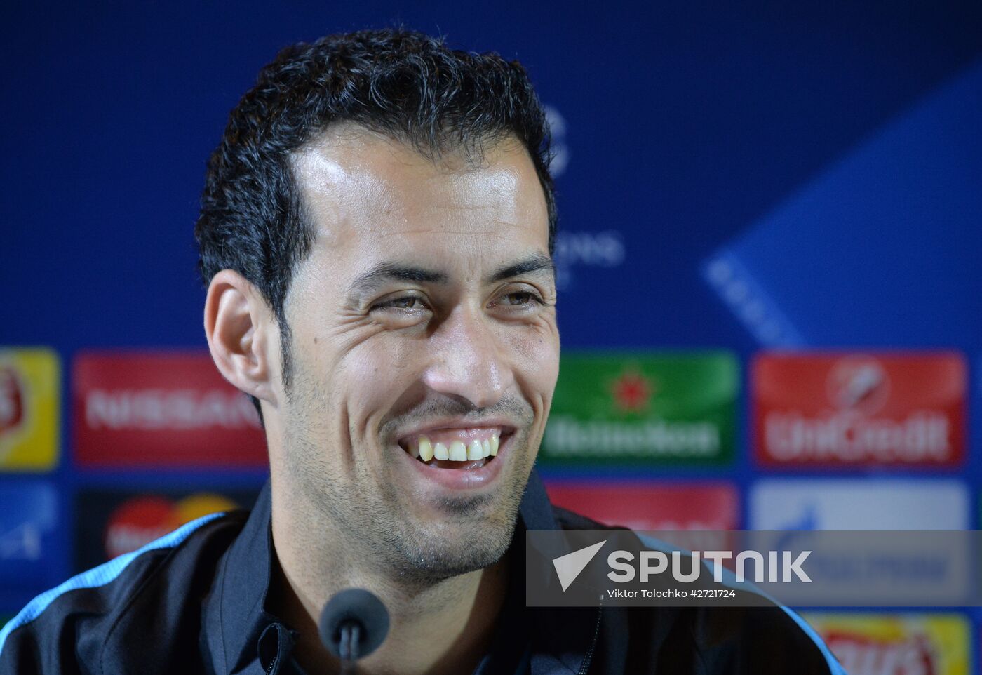 Football. Champions League. News conference with Barcelona Football Club