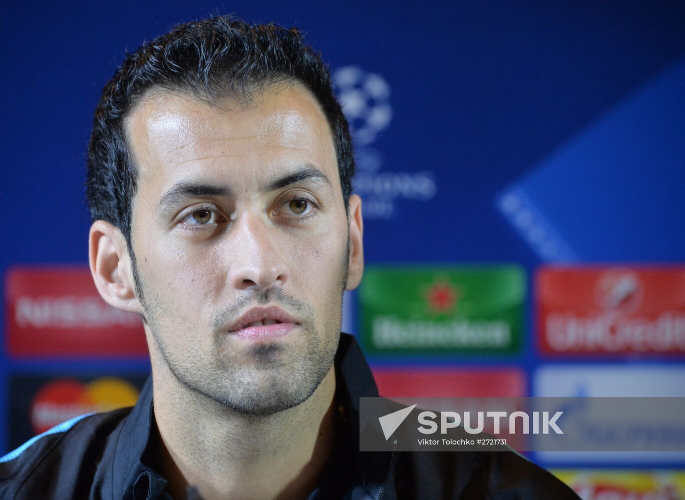 Football. Champions League. News conference with Barcelona Football Club