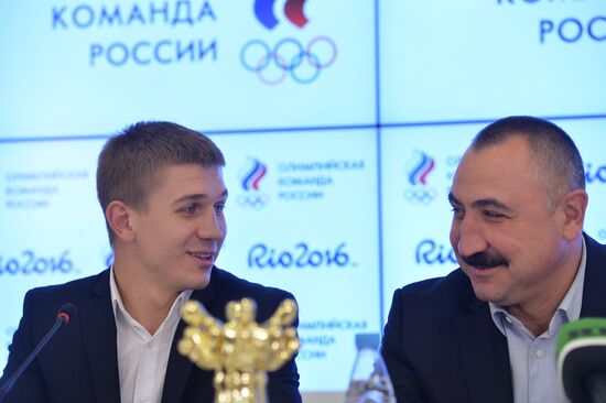 News conference of Russian boxing team