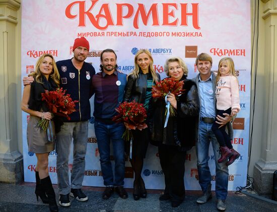 Meeting with leading performers and authors of Carmen musical on ice.