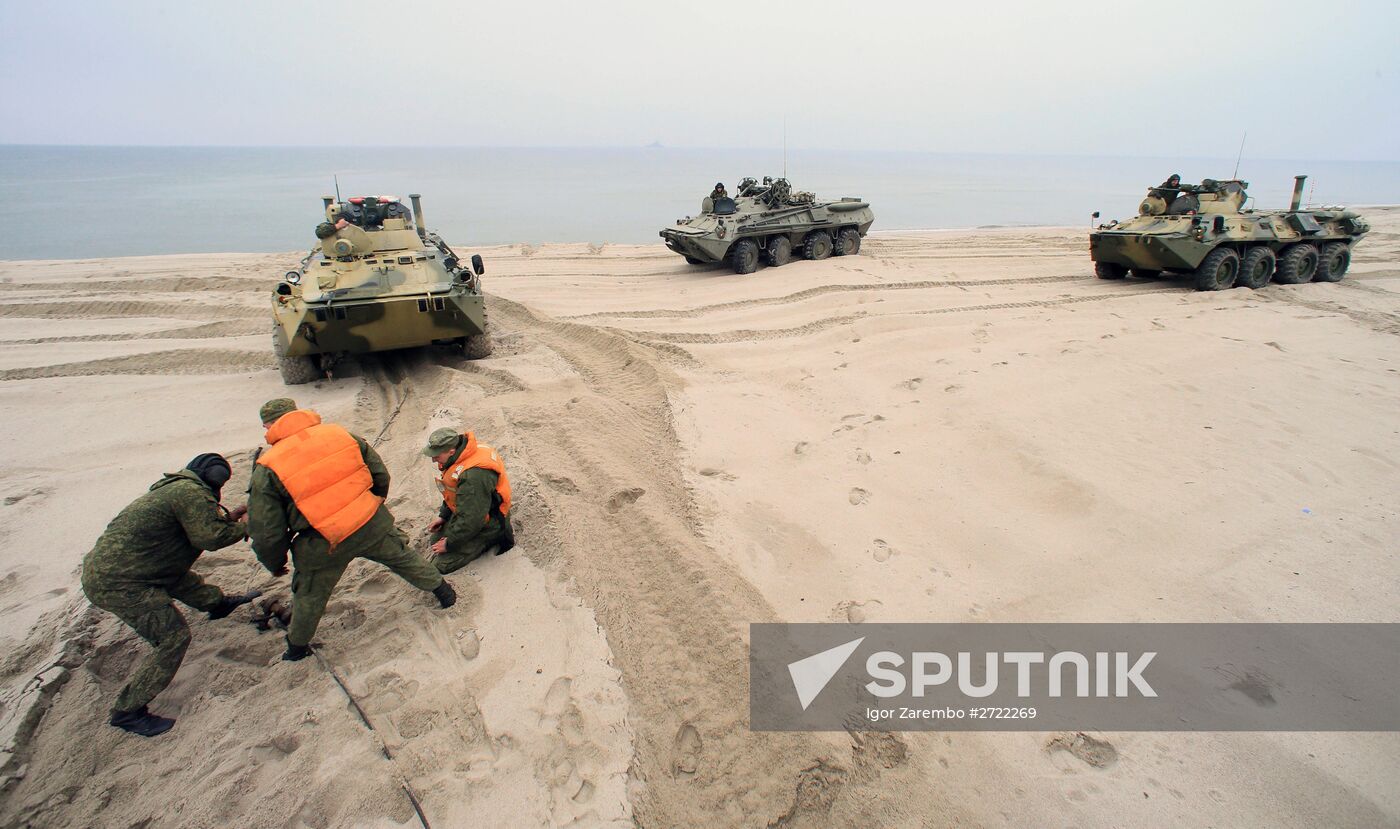 Amphibious landing at the Russian Baltic Fleet's Khmelyovka training center