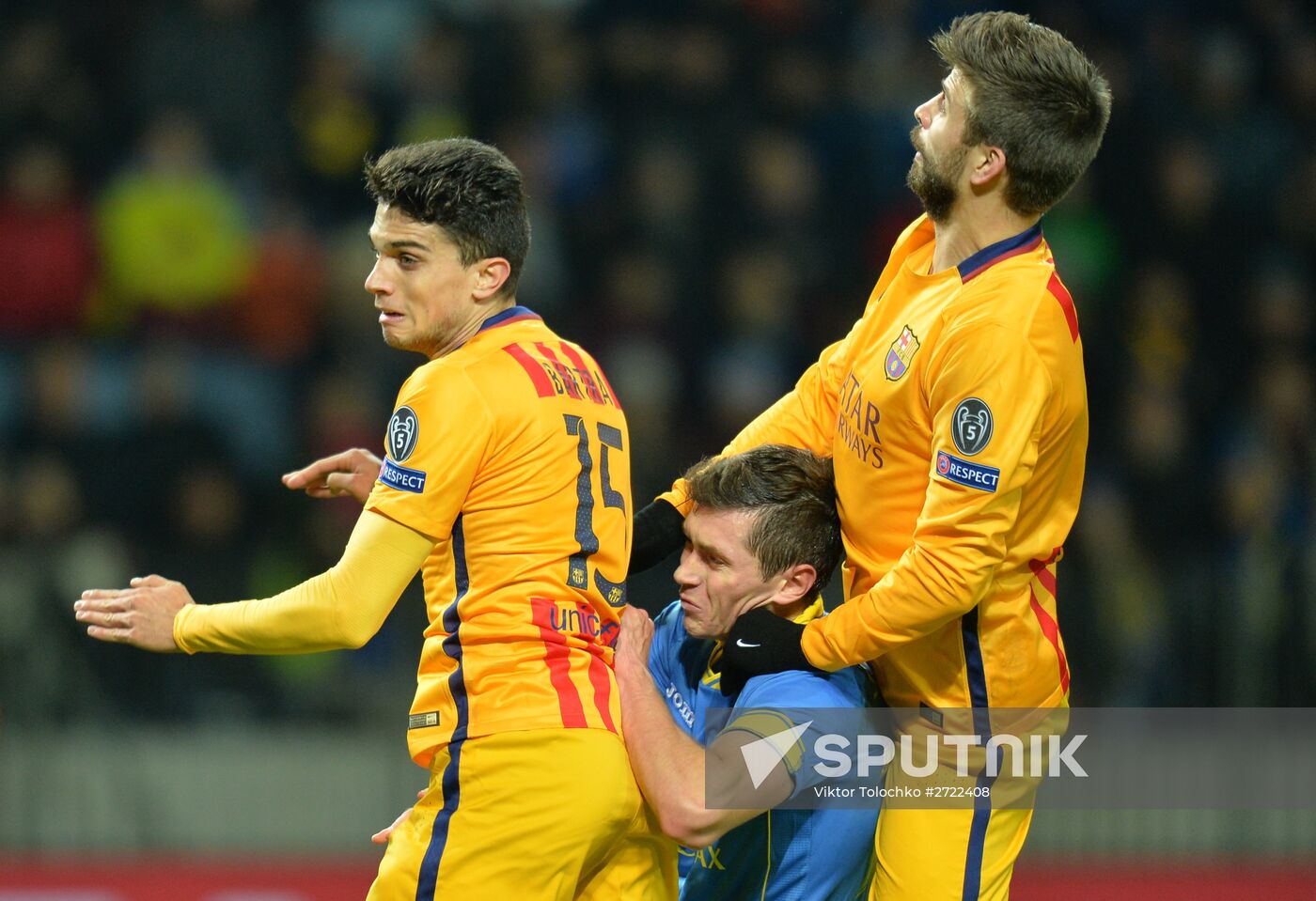 UEFA Champions League. BATE (Borisov, Belarus) vs. Barcelona (Barcelona, Spain)