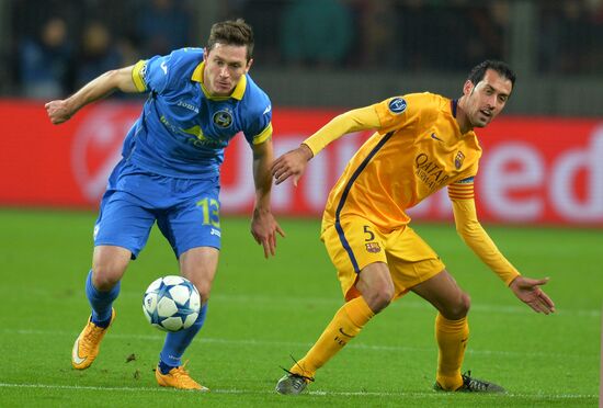 UEFA Champions League. BATE (Borisov, Belarus) vs. Barcelona (Barcelona, Spain)