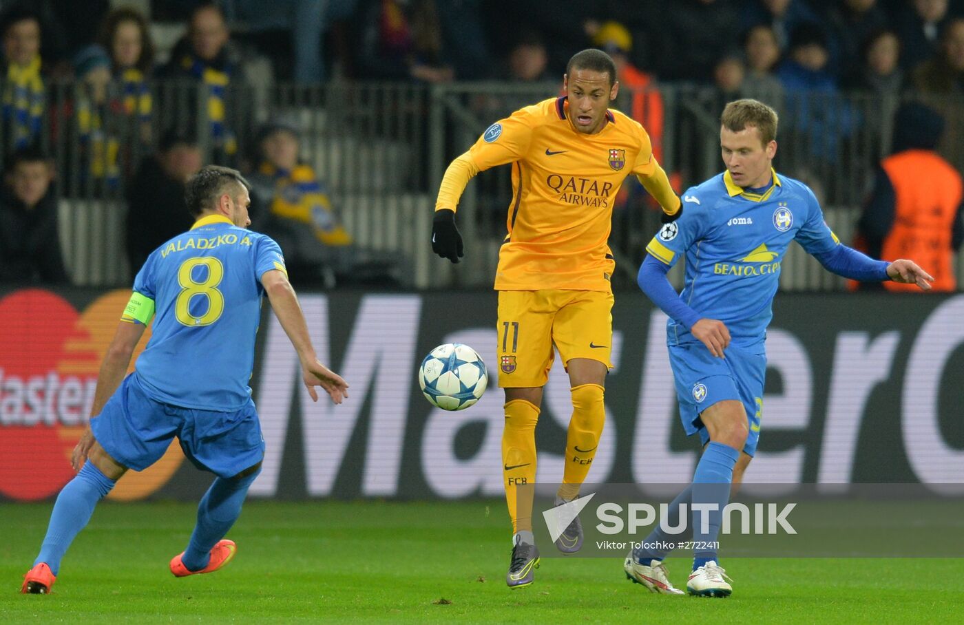 UEFA Champions League. BATE (Borisov, Belarus) vs. Barcelona (Barcelona, Spain)