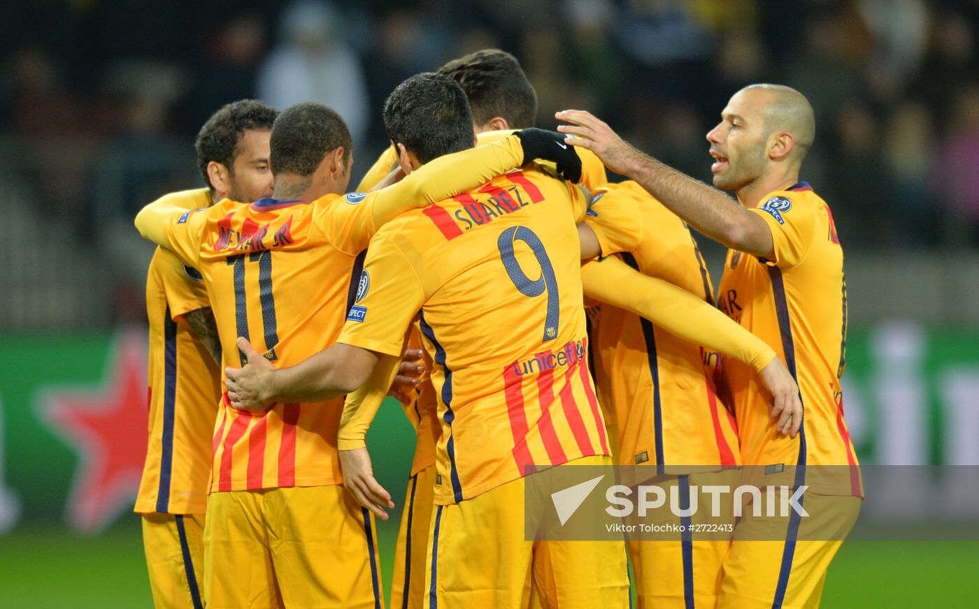 UEFA Champions League. BATE (Borisov, Belarus) vs. Barcelona (Barcelona, Spain)
