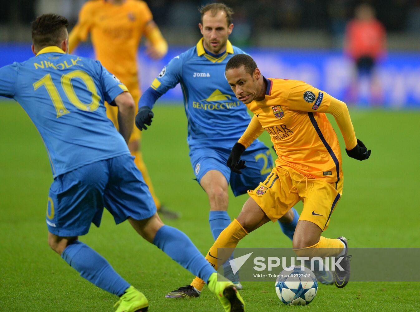 UEFA Champions League. BATE (Borisov, Belarus) vs. Barcelona (Barcelona, Spain)