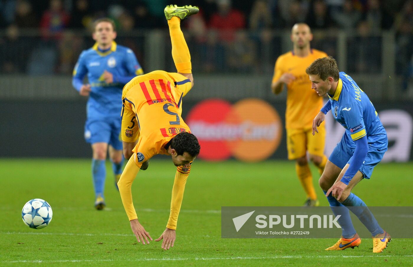 UEFA Champions League. BATE (Borisov, Belarus) vs. Barcelona (Barcelona, Spain)