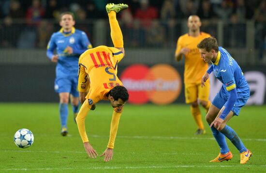 UEFA Champions League. BATE (Borisov, Belarus) vs. Barcelona (Barcelona, Spain)