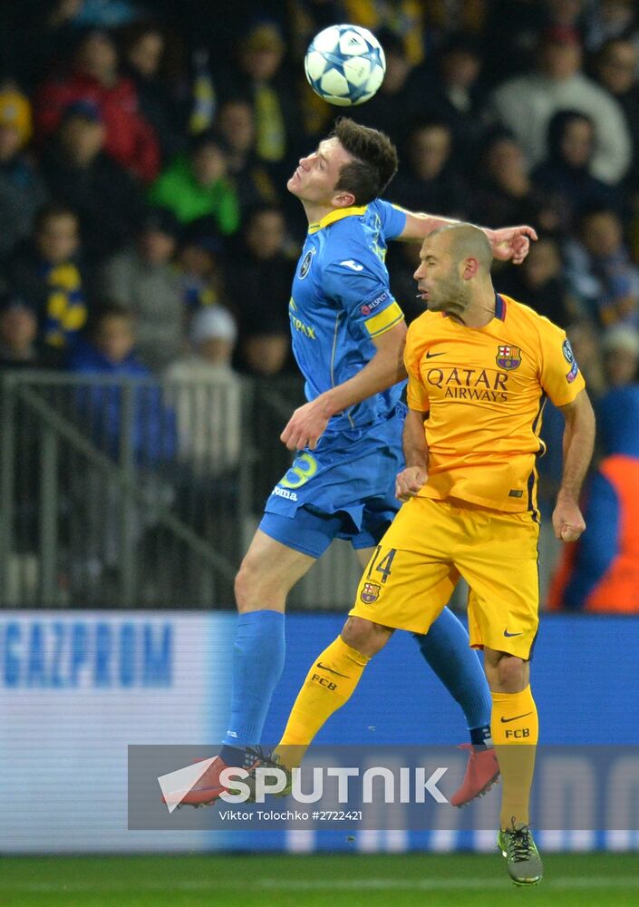 UEFA Champions League. BATE (Borisov, Belarus) vs. Barcelona (Barcelona, Spain)