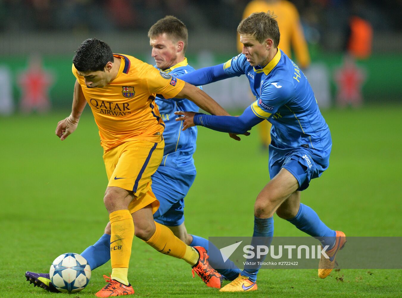 UEFA Champions League. BATE (Borisov, Belarus) vs. Barcelona (Barcelona, Spain)