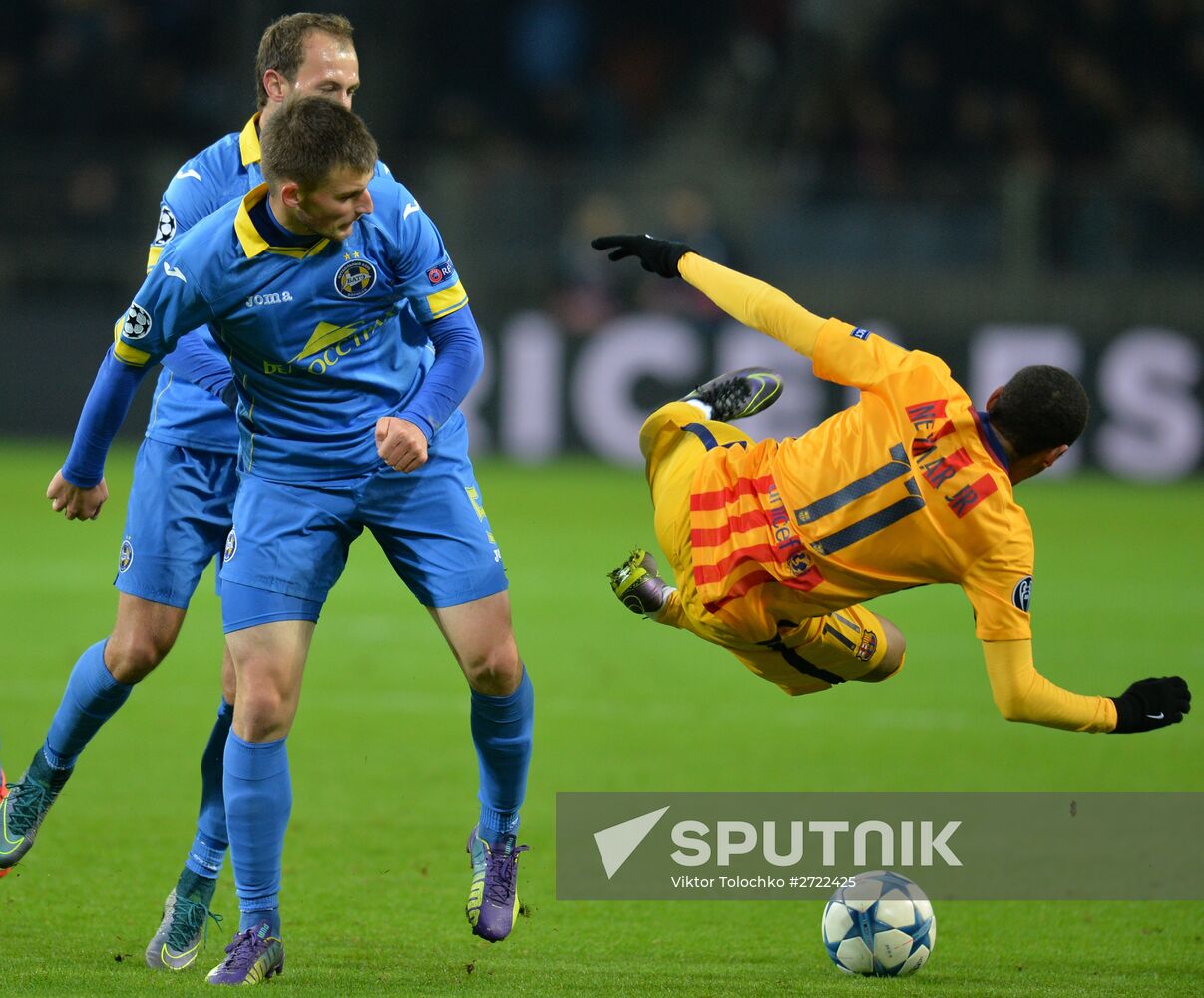 UEFA Champions League. BATE (Borisov, Belarus) vs. Barcelona (Barcelona, Spain)