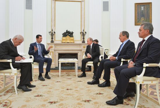 President Vladimir Putin meets with President of Syria Bashar al-Assad