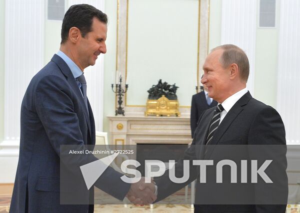 President Vladimir Putin meets with President of Syria Bashar al-Assad