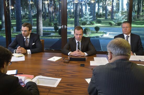 Prime Minister Dmitry Medvedev meets with Russian Government's Expert Council members