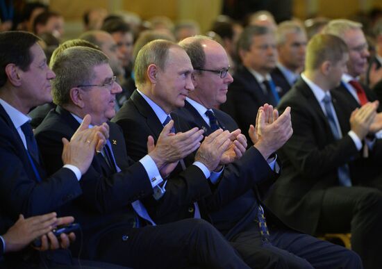 President Vladimir Putin attends 1st World Olympians Forum held by the World Olympians Association