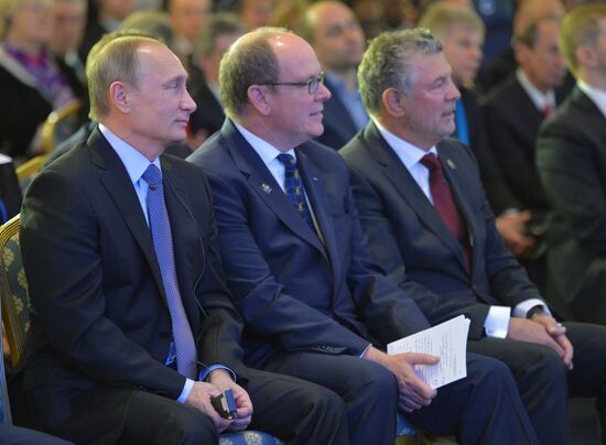 President Vladimir Putin attends 1st World Olympians Forum held by the World Olympians Association
