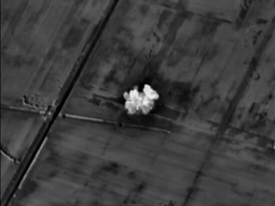 Russian air forces strike ISIS sites in Syria