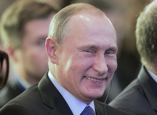 President Vladimir Putin attends 1st World Olympians Forum held by the World Olympians Association