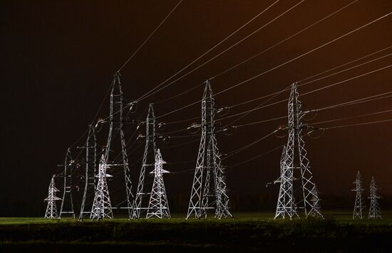 High voltage power lines in Minsk Region