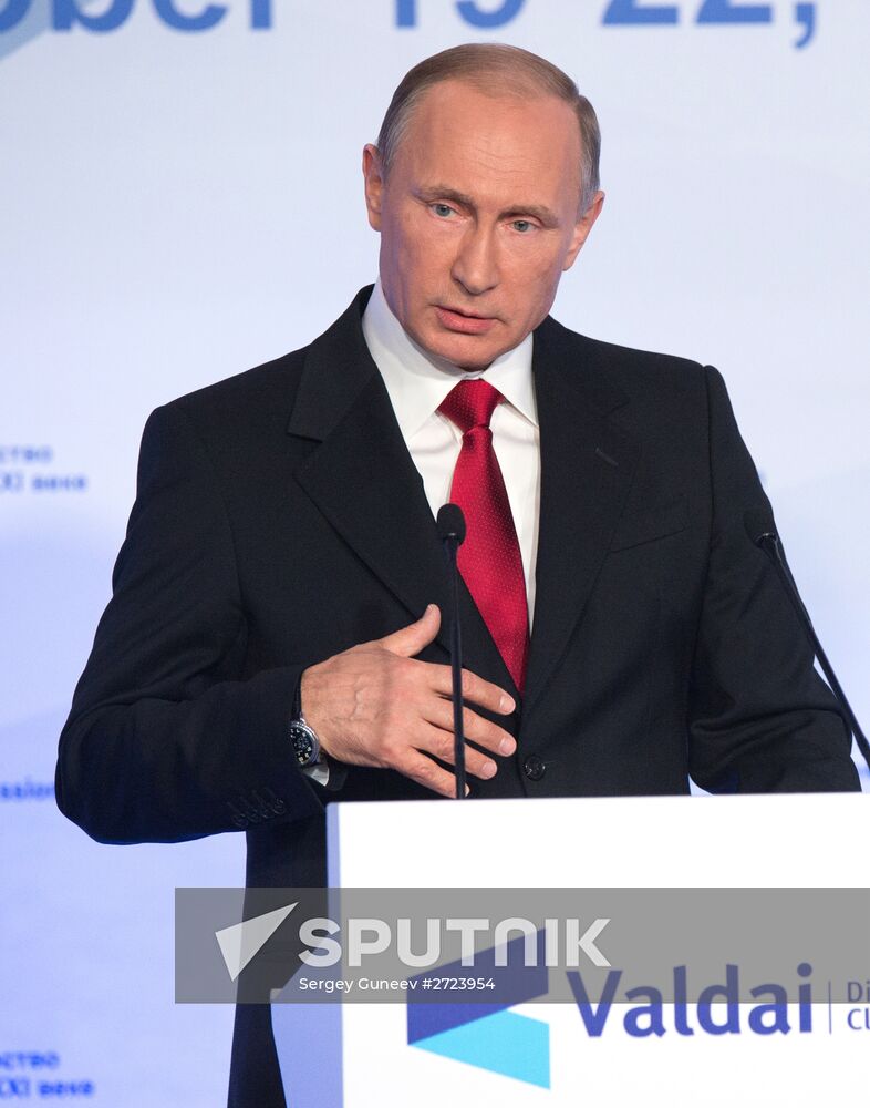 President Vladimir Putin takes part in Valdai discussion club session