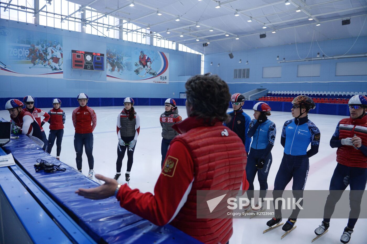 Short track. Russian national team's training session