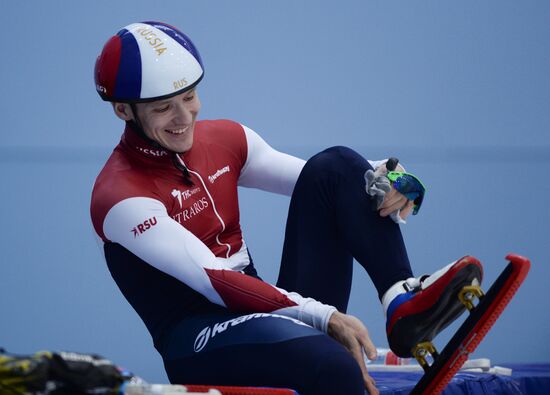 Short track. Russian national team's training session