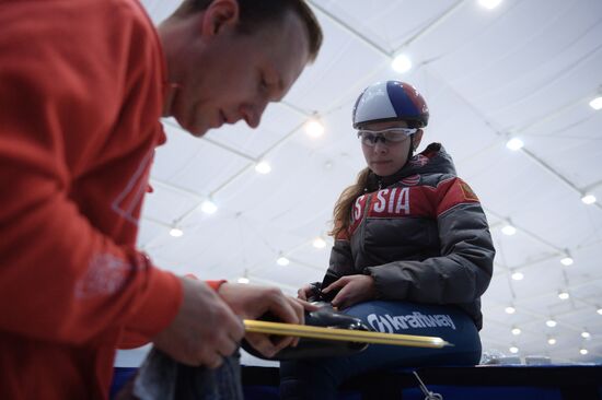 Short track. Russian national team's training session