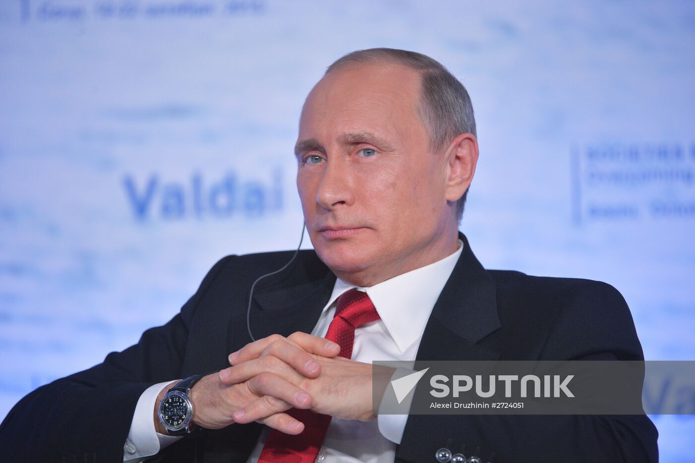 President Vladimir Putin takes part in Valdai discussion club session