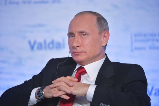 President Vladimir Putin takes part in Valdai discussion club session