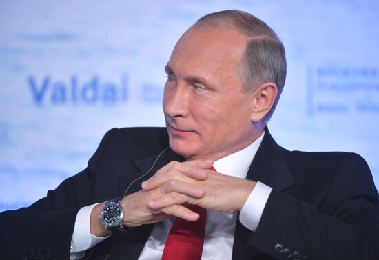 President Vladimir Putin takes part in Valdai discussion club session