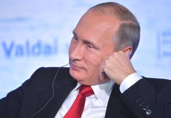 President Vladimir Putin takes part in Valdai discussion club session