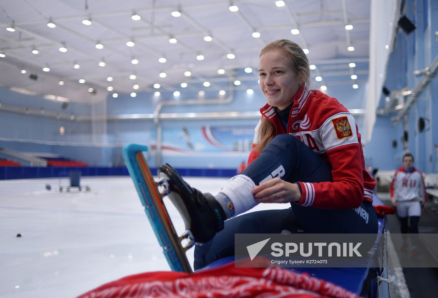 Short track. Russian national team's training session