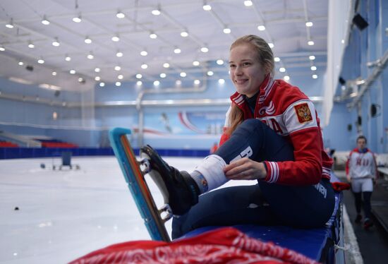 Short track. Russian national team's training session