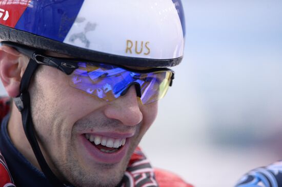 Short track. Russian national team's training session