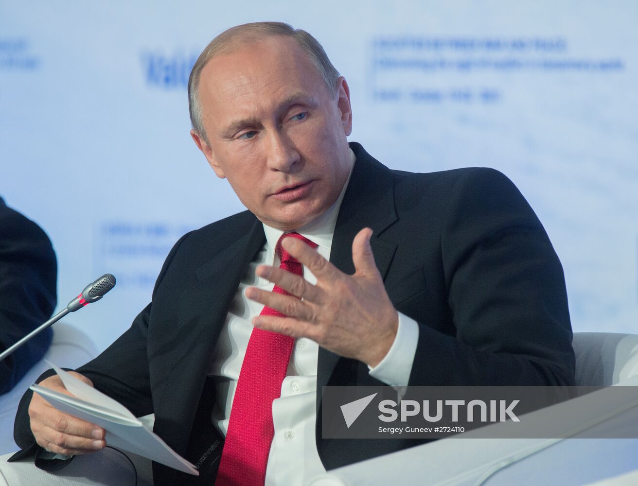 President Vladimir Putin takes part in Valdai discussion club session