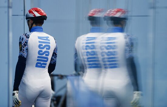 Short track. Russian national team's training session