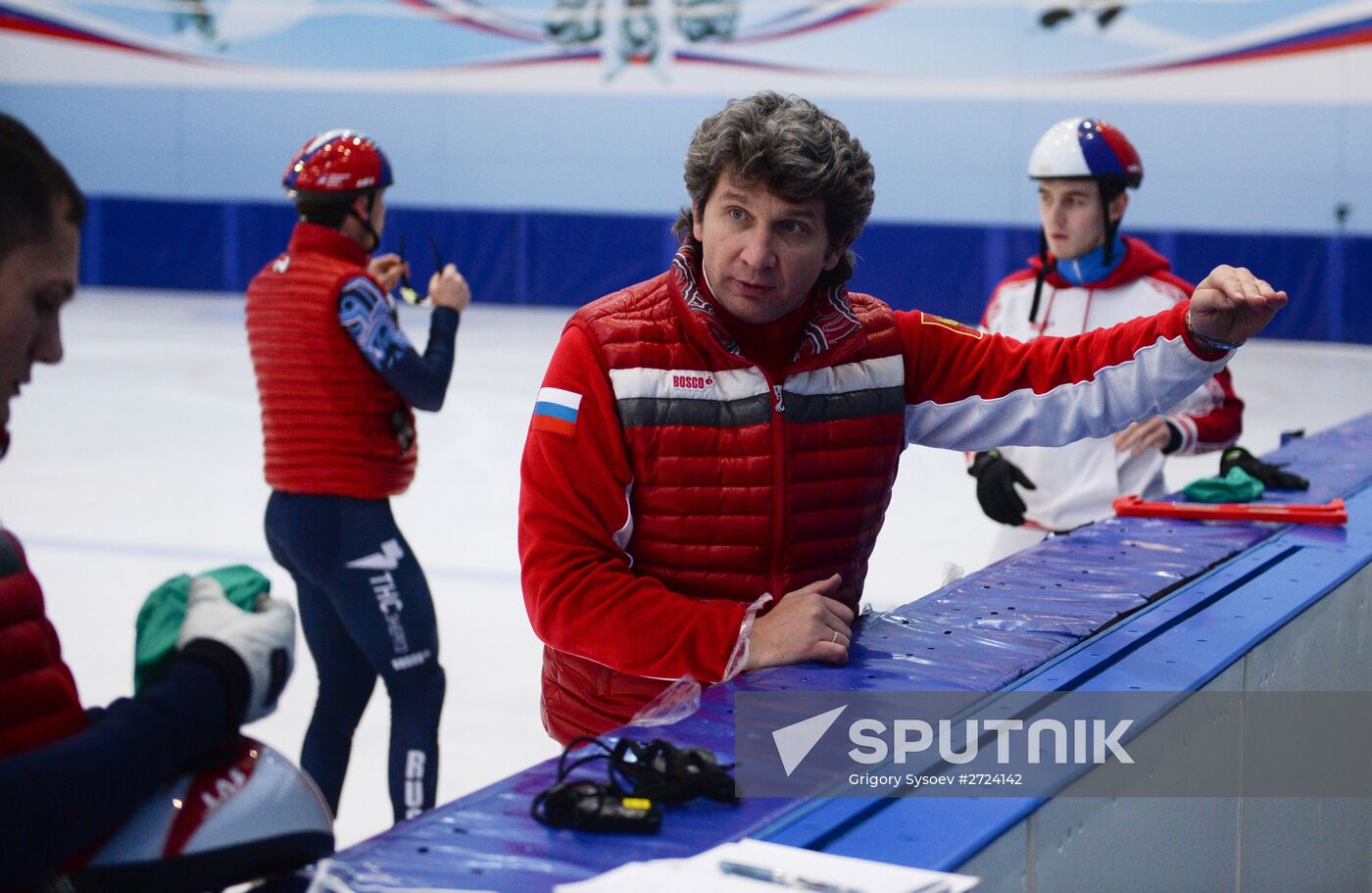 Short track. Russian national team's training session