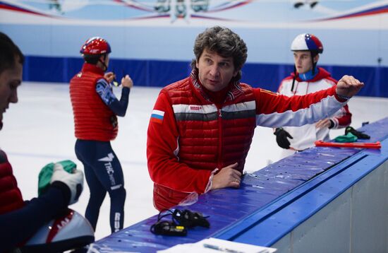 Short track. Russian national team's training session