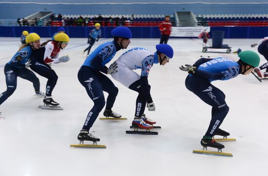 Short track. Russian national team's training session