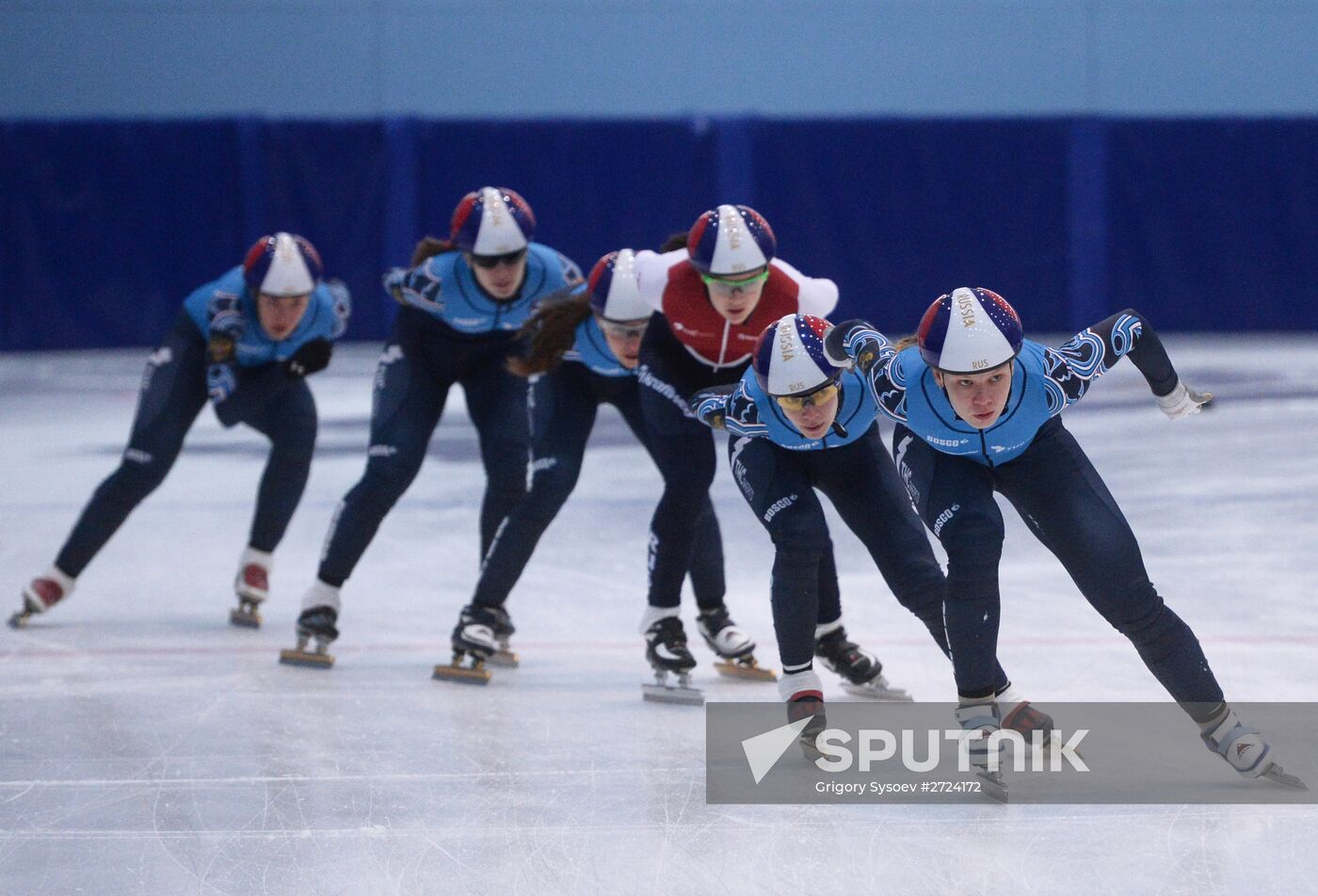 Short track. Russian national team's training session