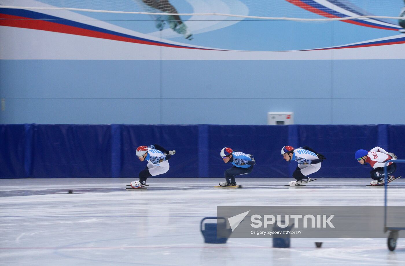 Short track. Russian national team's training session