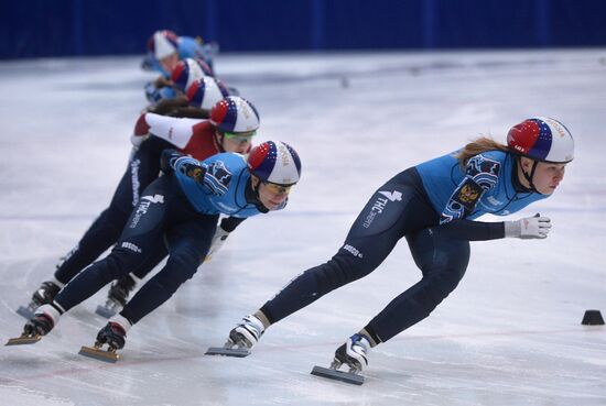 Short track. Russian national team's training session